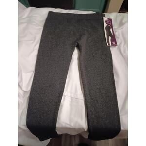 Gloria Vanderbilt Seamless Fleece Leggings Size S/M Charcoal Heather NWT Comfy